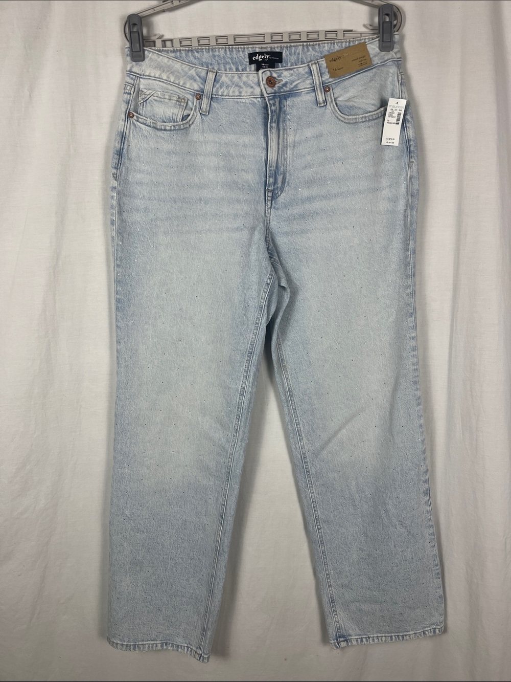 NWT Edgely High Rise Relaxed Straight Sparkle Light Wash Jeans
